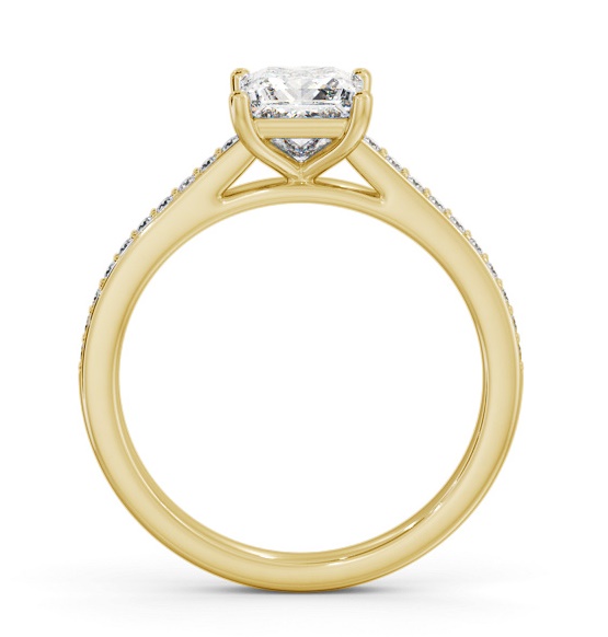 Princess Diamond 4 Prong Engagement Ring 18K Yellow Gold Solitaire ENPR83S_YG_THUMB1 