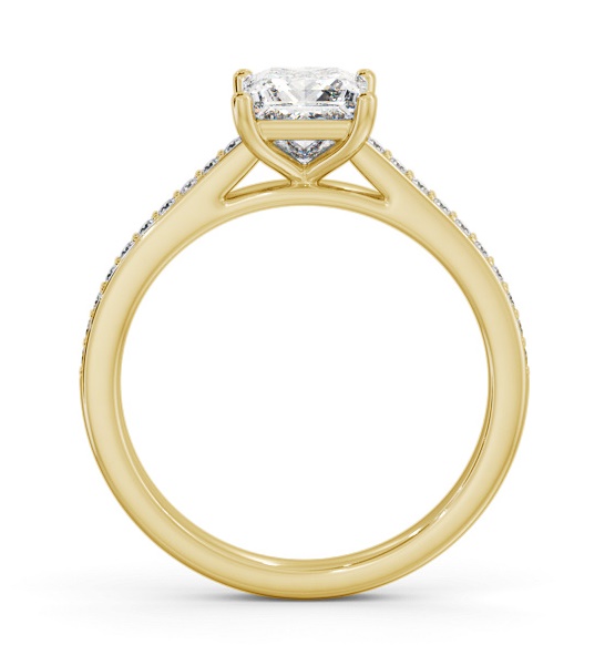 Princess Diamond 4 Prong Engagement Ring 18K Yellow Gold Solitaire ENPR83S_YG_THUMB1 