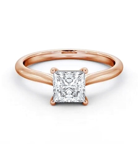 Princess Diamond Tapered Band 4 Prong Ring 9K Rose Gold Solitaire ENPR84_RG_THUMB1