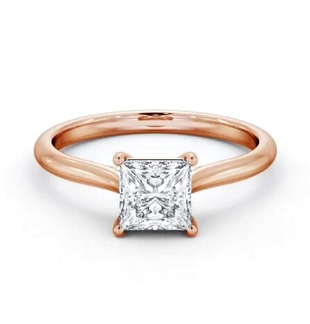 Princess Diamond Tapered Band 4 Prong Ring 18K Rose Gold Solitaire ENPR84_RG_THUMB2 