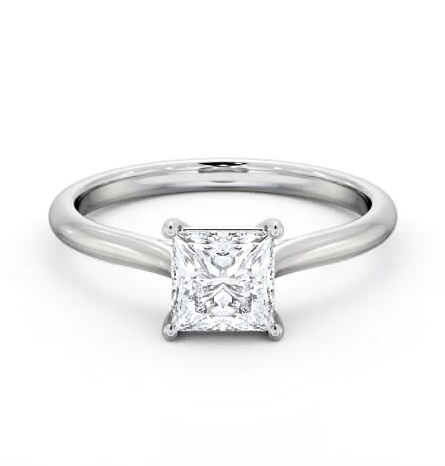 Princess Diamond Tapered Band 4 Prong Ring Palladium Solitaire ENPR84_WG_THUMB1