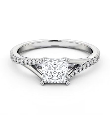 Princess Ring Palladium Solitaire with Offset Side Stones ENPR84S_WG_THUMB1