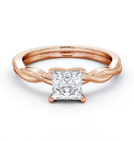 Princess Diamond Cross Over Band Ring 9K Rose Gold Solitaire ENPR85_RG_THUMB1