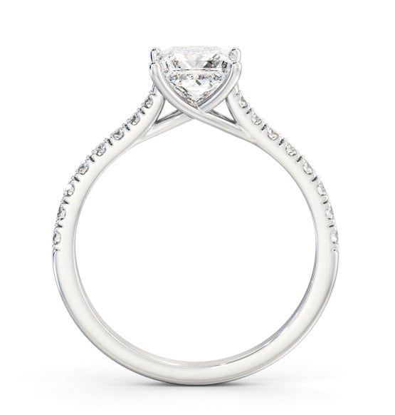 Princess Diamond Trellis Style Ring 18K White Gold Solitaire ENPR85S_WG_THUMB1 