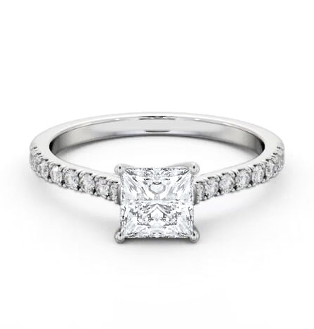 Princess Diamond Trellis Style Engagement Ring Palladium Solitaire ENPR85S_WG_THUMB1