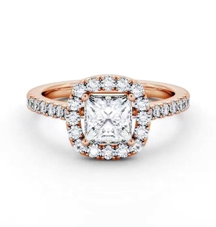 Princess Diamond with Cushion Shape Halo Engagement Ring 18K Rose Gold ENPR86_RG_THUMB2 