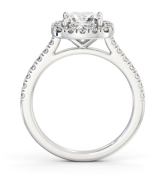 Princess Diamond with Cushion Shape Halo Engagement Ring 18K White Gold ENPR86_WG_THUMB1 