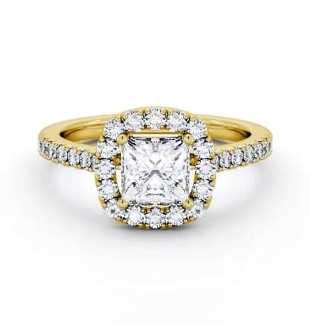 Princess Diamond with Cushion Shape Halo Ring 18K Yellow Gold ENPR86_YG_THUMB1