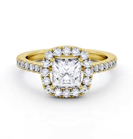 Princess Diamond with Cushion Shape Halo Ring 18K Yellow Gold ENPR86_YG_THUMB2 