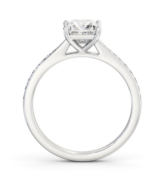 Princess Diamond Tapered Band Engagement Ring Palladium Solitaire ENPR86S_WG_THUMB1 
