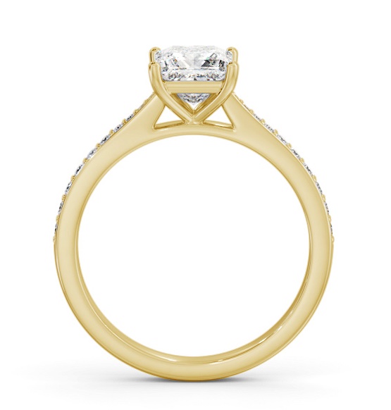 Princess Diamond Tapered Band Ring 18K Yellow Gold Solitaire ENPR86S_YG_THUMB1 