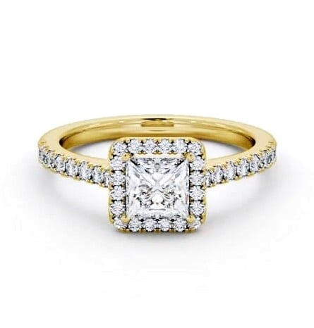 Halo Princess Diamond Classic Engagement Ring 18K Yellow Gold ENPR87_YG_THUMB2 