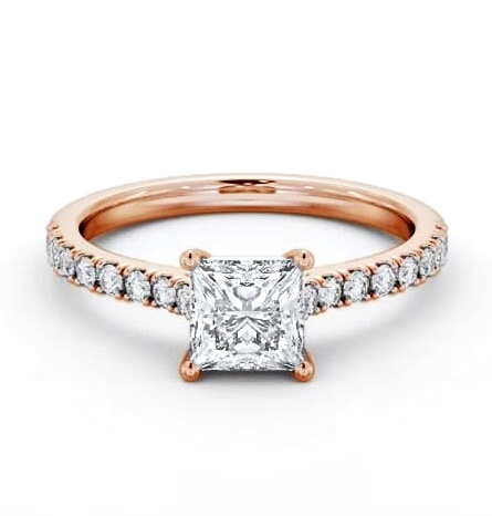 Princess Diamond 4 Prong Engagement Ring 9K Rose Gold Solitaire ENPR87S_RG_THUMB1