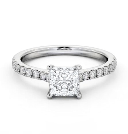 Princess Diamond 4 Prong Engagement Ring Platinum Solitaire ENPR87S_WG_THUMB1
