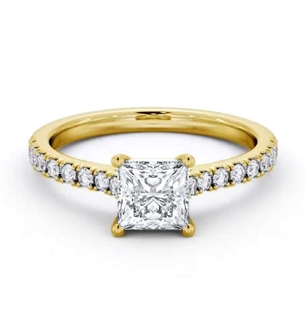 Princess Diamond 4 Prong Engagement Ring 9K Yellow Gold Solitaire ENPR87S_YG_THUMB1