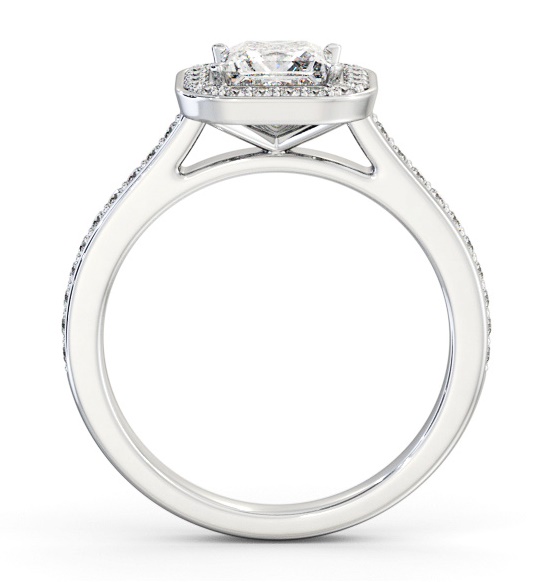 Princess Diamond with Channel Set Halo Engagement Ring 18K White Gold ENPR88_WG_THUMB1 
