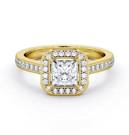 Princess Diamond with Channel Set Halo Engagement Ring 18K Yellow Gold ENPR88_YG_THUMB2 
