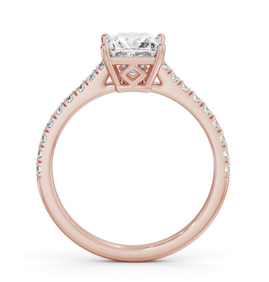 Princess Diamond Sleek Style Engagement Ring 18K Rose Gold Solitaire ENPR88S_RG_THUMB1 