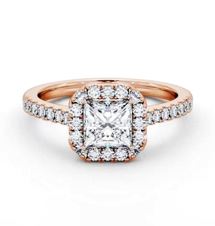 Halo Princess Diamond Traditional Engagement Ring 9K Rose Gold ENPR89_RG_THUMB1