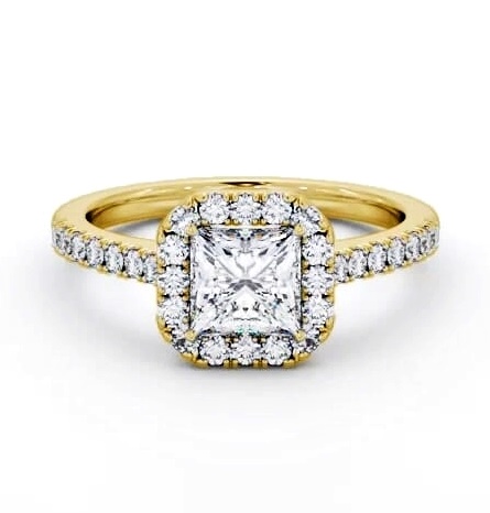 Halo Princess Diamond Traditional Engagement Ring 18K Yellow Gold ENPR89_YG_THUMB2 