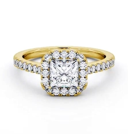Halo Princess Diamond Traditional Engagement Ring 9K Yellow Gold ENPR89_YG_THUMB1
