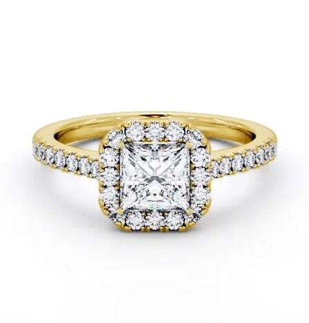 Halo Princess Diamond Traditional Engagement Ring 18K Yellow Gold ENPR89_YG_THUMB2 