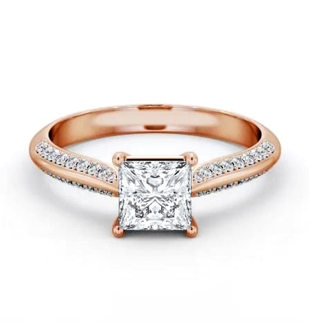 Princess Diamond Knife Edge Band Ring 18K Rose Gold Solitaire ENPR89S_RG_THUMB2 