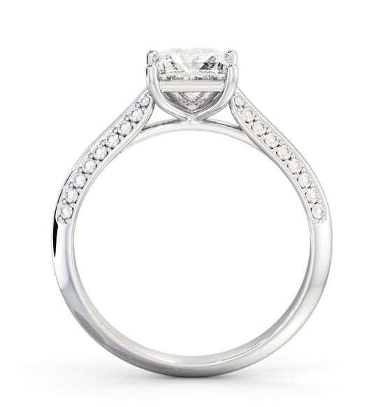 Princess Diamond Knife Edge Band Engagement Ring Palladium Solitaire ENPR89S_WG_THUMB1 