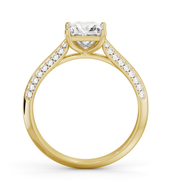 Princess Diamond Knife Edge Band Ring 18K Yellow Gold Solitaire ENPR89S_YG_THUMB1 