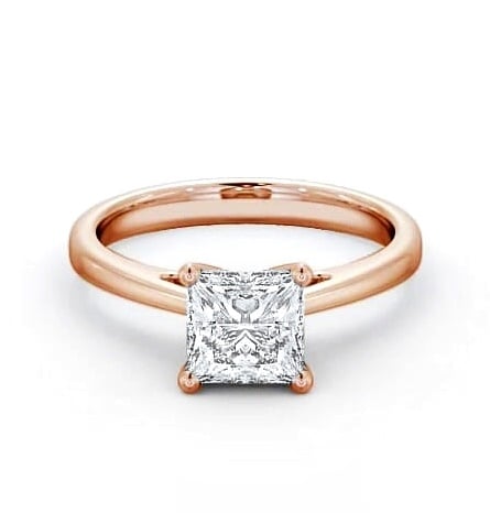 Princess Diamond High Set Engagement Ring 18K Rose Gold Solitaire ENPR8_RG_THUMB2 