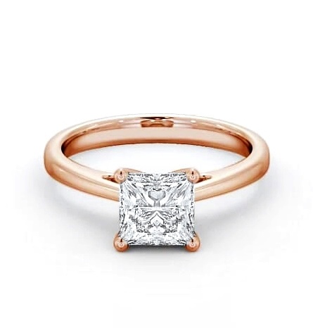Princess Diamond High Set Engagement Ring 18K Rose Gold Solitaire ENPR8_RG_THUMB1