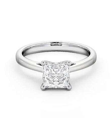 Princess Diamond High Set Engagement Ring 18K White Gold Solitaire ENPR8_WG_THUMB2 