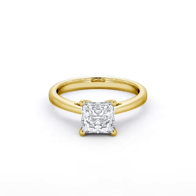 Princess Diamond Engagement Ring 9K Yellow Gold Solitaire - Charolette ENPR8_YG_HAND
