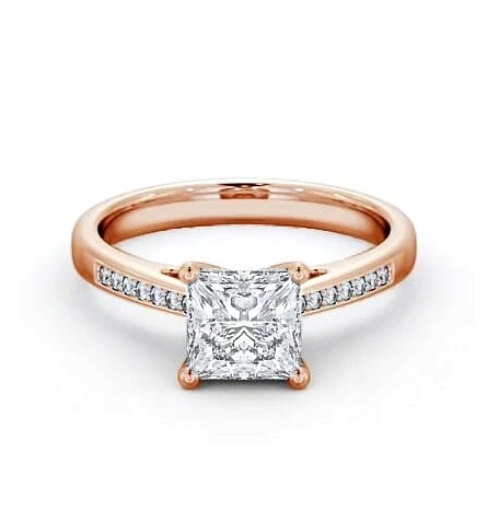 Princess Diamond High Setting Engagement Ring 18K Rose Gold Solitaire ENPR8S_RG_THUMB2 