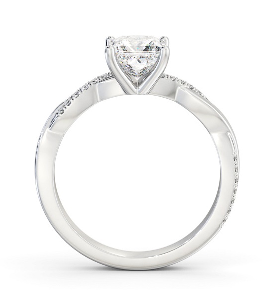 Princess Diamond Crossover Band Engagement Ring Palladium Solitaire ENPR90S_WG_THUMB1 