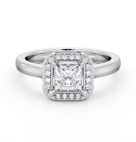 Princess Diamond with Channel Set Halo Engagement Ring 18K White Gold ENPR91_WG_THUMB2 