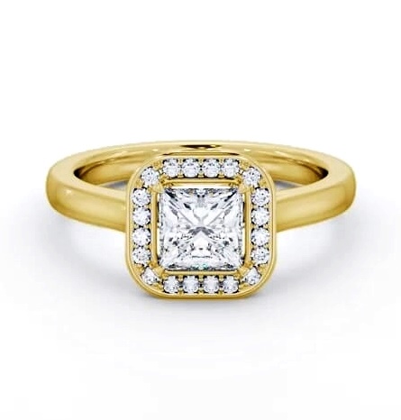 Princess Diamond with Channel Set Halo Engagement Ring 18K Yellow Gold ENPR91_YG_THUMB1