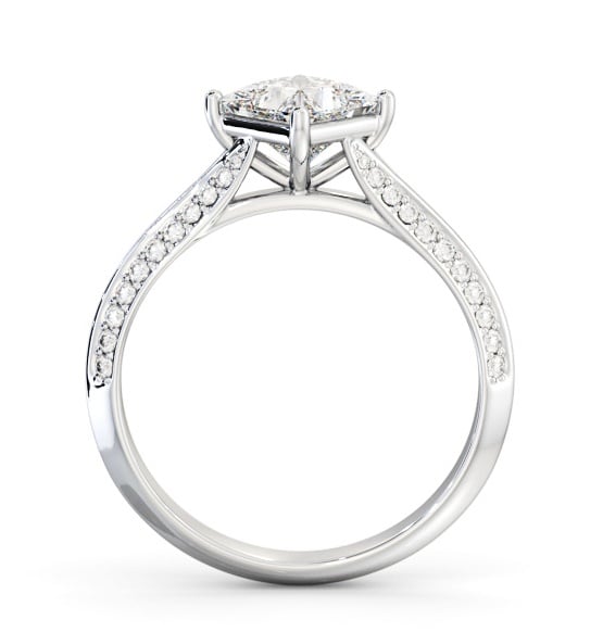 Princess Rotated Head with Knife Edge Ring 18K White Gold Solitaire ENPR91S_WG_THUMB1 