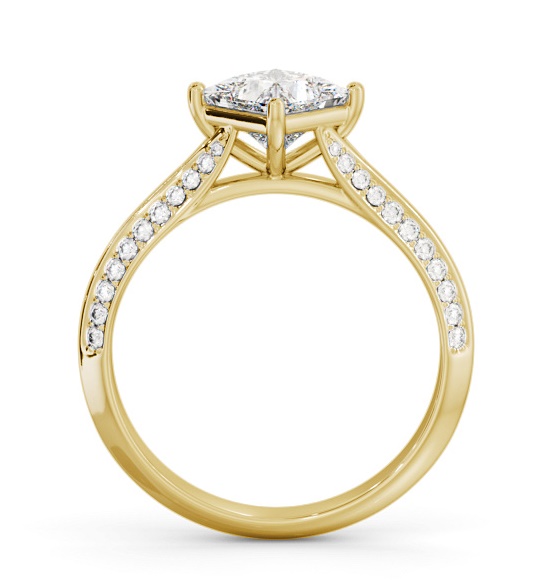 Princess Rotated Head with Knife Edge Band Ring 18K Yellow Gold ENPR91S_YG_THUMB1 
