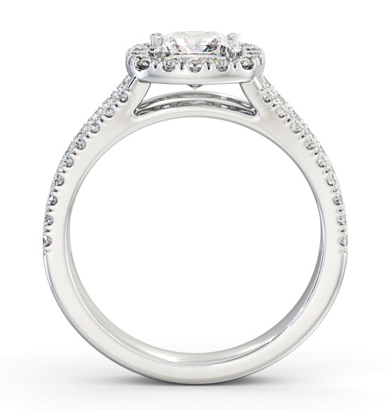 Halo Princess Diamond Split Band Engagement Ring 18K White Gold ENPR92_WG_THUMB1 