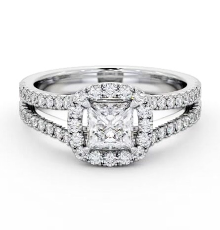 Halo Princess Diamond Split Band Engagement Ring Palladium ENPR92_WG_THUMB2 