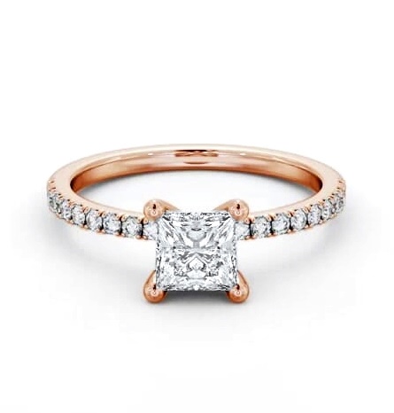 Princess Diamond Dainty 4 Prong Ring 18K Rose Gold Solitaire ENPR92S_RG_THUMB2 