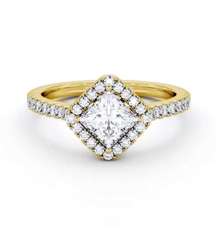 Halo Princess Diamond with Rotated Head Ring 18K Yellow Gold ENPR93_YG_THUMB1