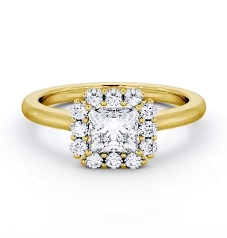 Halo Princess Diamond Elegant Style Engagement Ring 18K Yellow Gold ENPR94_YG_THUMB2 