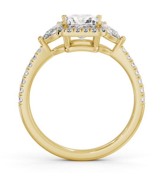 Halo Princess with Pear Diamond Engagement Ring 18K Yellow Gold ENPR95_YG_THUMB1 