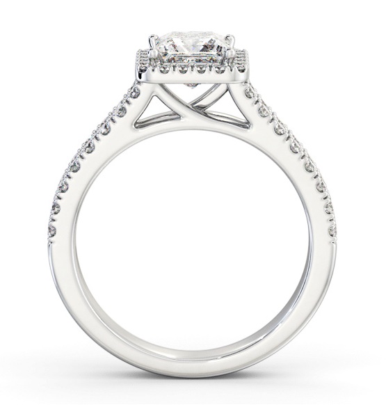 Halo Princess Diamond Split Band Engagement Ring 18K White Gold ENPR96_WG_THUMB1 
