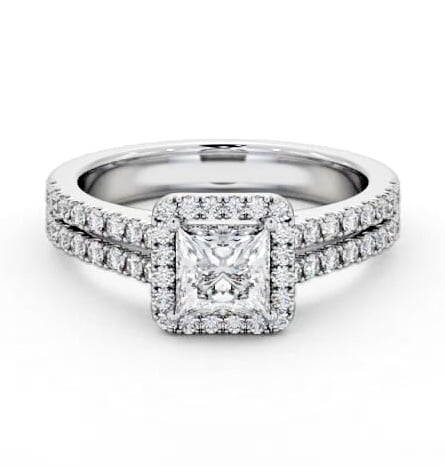 Halo Princess Diamond Split Band Engagement Ring Palladium ENPR96_WG_THUMB2 