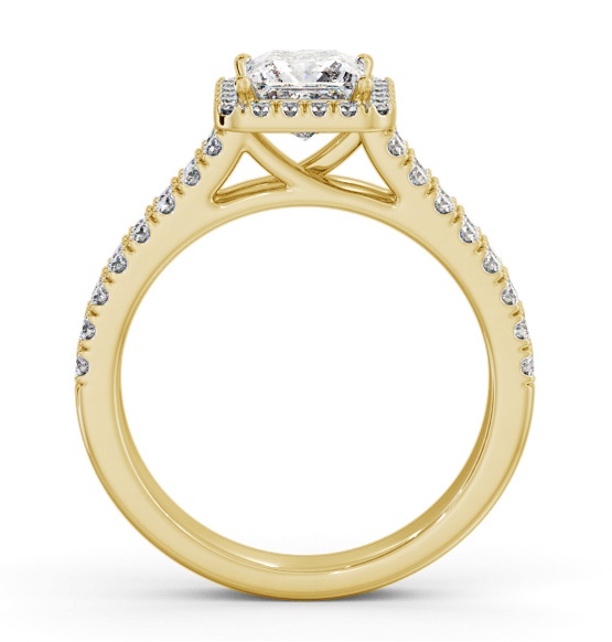 Halo Princess Diamond Split Band Engagement Ring 18K Yellow Gold ENPR96_YG_THUMB1 