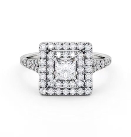 Double Halo Princess Diamond Engagement Ring Palladium ENPR97_WG_THUMB1