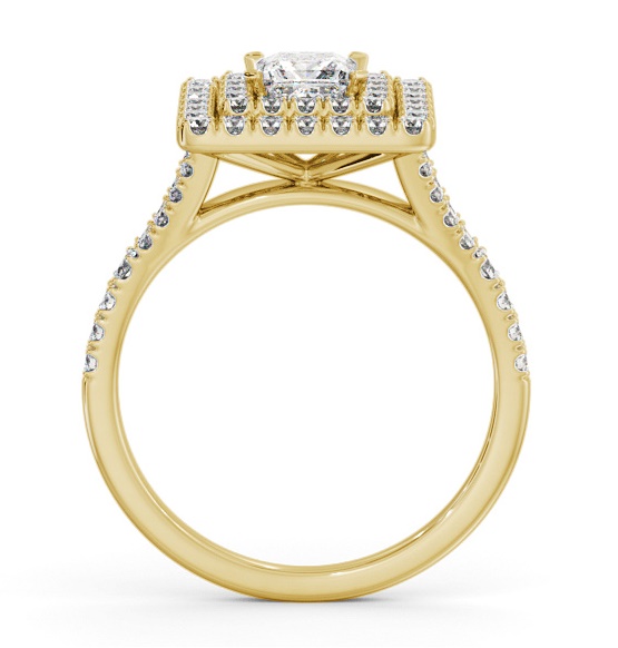Double Halo Princess Diamond Engagement Ring 18K Yellow Gold ENPR97_YG_THUMB1 